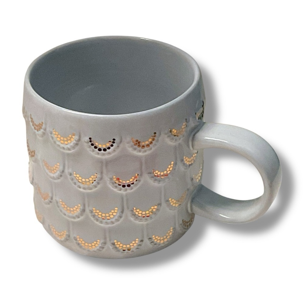 Starbucks Mug Mermaid Scales 2016 Grey Gold‎ Fish Collectible Coffee Tea Cup